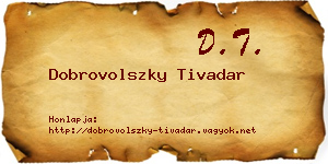 Dobrovolszky Tivadar névjegykártya