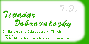 tivadar dobrovolszky business card